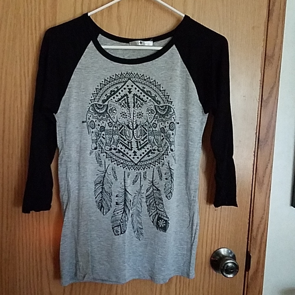 Elephant Dreamcatcher 3/4 sleeve top